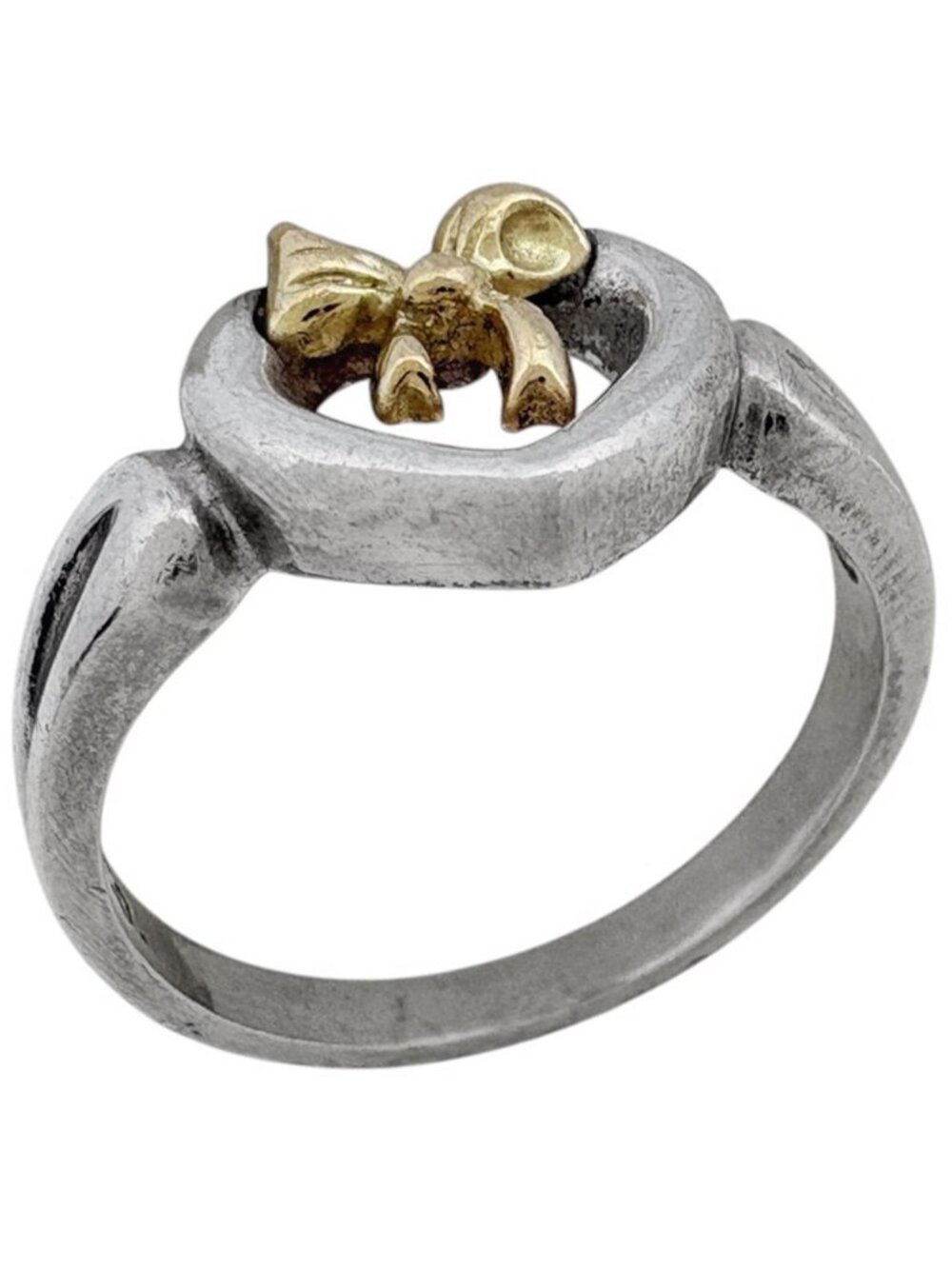Tiffany & Co Ring Open Heart Ribbon Silver
